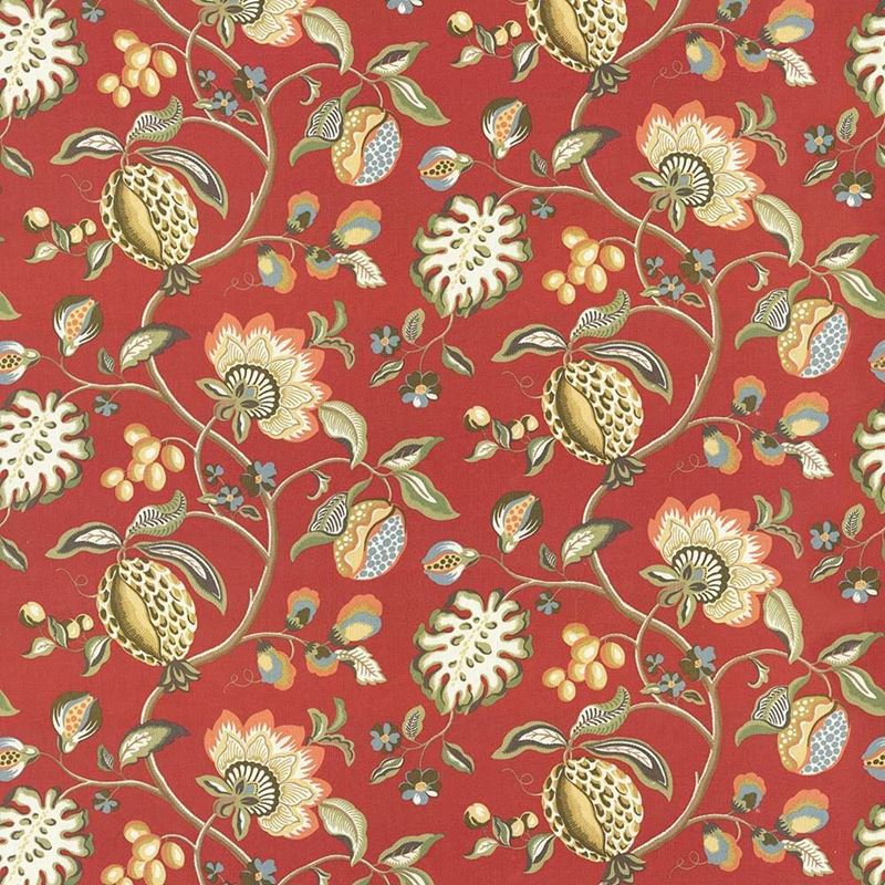 Kasmir Fabric Cadence Floral Scarlet